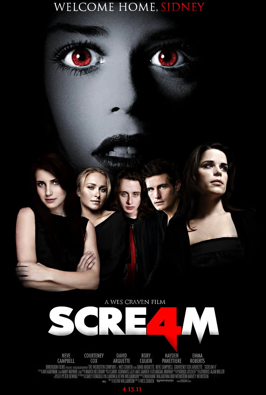Poster rezolutie mare Scream 4 (2011) Poster Scream 4 Coșmarul