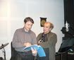  Cosmin Sofron, regizorul variantei dublate RIO discutand cu Mihai Gruia Sandu. 