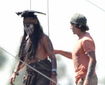 Johnny Depp, în costumaţie completă pentru The Lone Ranger
