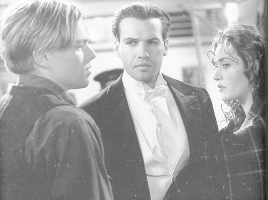 Leonardo DiCaprio, Billy Zane, Kate Winslet în Titanic