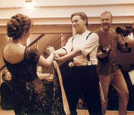 Kate Winslet, James Cameron, Leonardo DiCaprio în Titanic