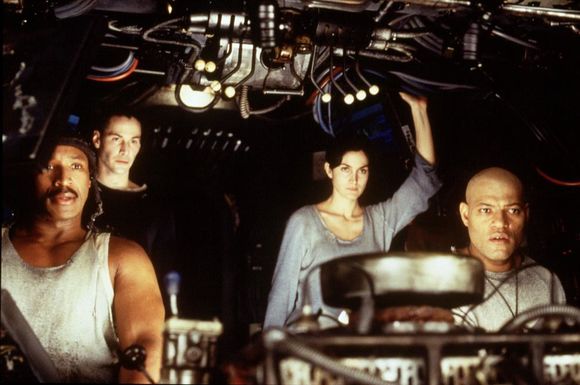Keanu Reeves, Carrie-Anne Moss, Laurence Fishburne, Anthony Ray Parker în The Matrix