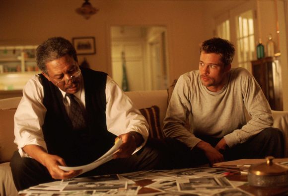 Morgan Freeman, Brad Pitt în Se7en