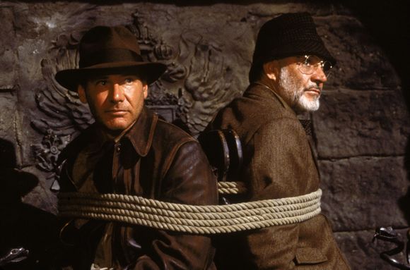 Harrison Ford, Sean Connery în Indiana Jones and the Last Crusade