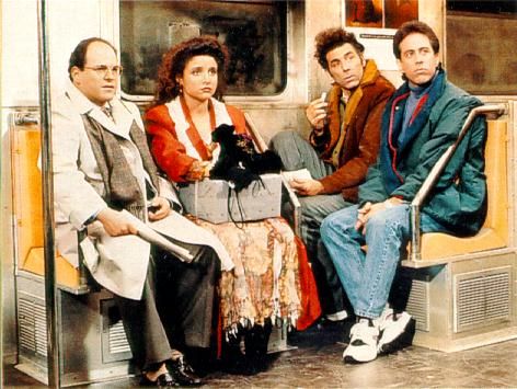 Jason Alexander, Julia Louis-Dreyfus, Michael Richards, Jerry Seinfeld în Seinfeld