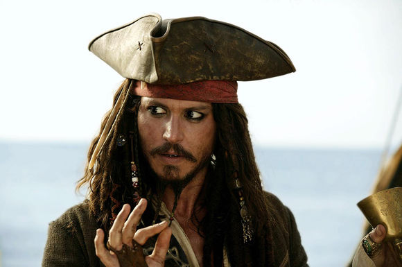 Johnny Depp în Pirates of the Caribbean: Dead Man's Chest