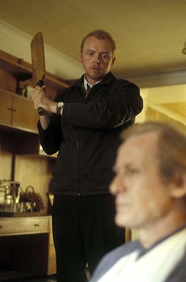 Bill Nighy, Simon Pegg în Shaun of the Dead