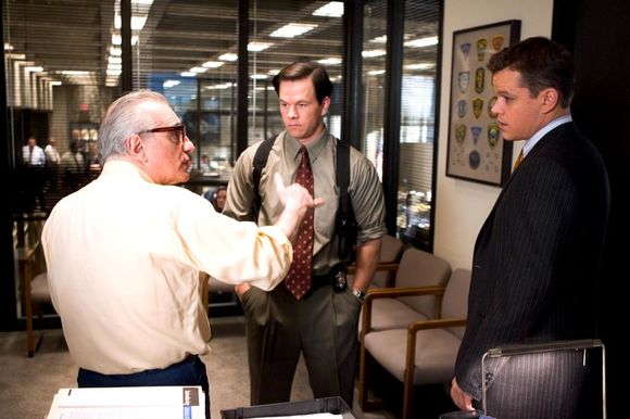 Mark Wahlberg, Martin Scorsese, Matt Damon în The Departed