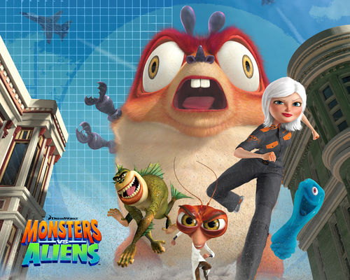 Poster Monsters vs Aliens (2009) - Poster Monștri contra extratereștri