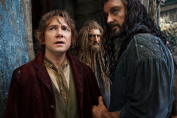 Martin Freeman, Luke Evans în The Hobbit: The Desolation of Smaug
