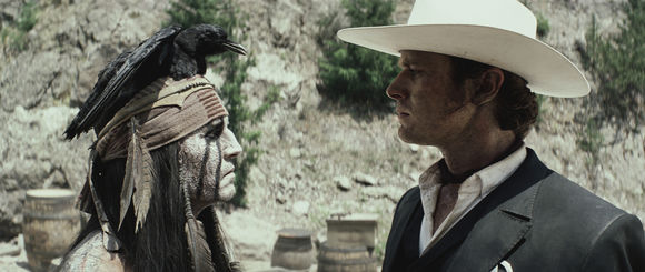 Johnny Depp, Armie Hammer în The Lone Ranger