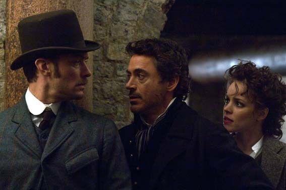 Robert Downey Jr., Jude Law, Rachel McAdams în Sherlock Holmes