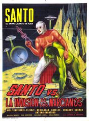 Poster Santo el enmascardo de plata vs la invasión de los marcianos