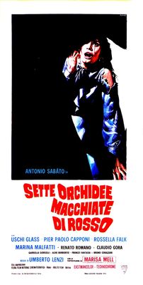 Sette orchidee macchiate di rosso