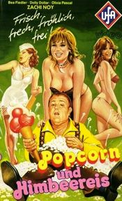 Poster Popcorn und Himbeereis