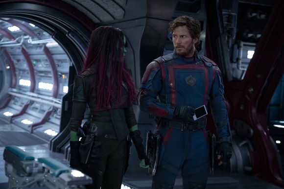 Zoe Saldana, Chris Pratt în Guardians of the Galaxy Vol. 3