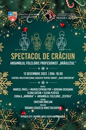Poster Spectacol de Crăciun: Ansamblul Folcloric Profesionist „Brâulețul”
