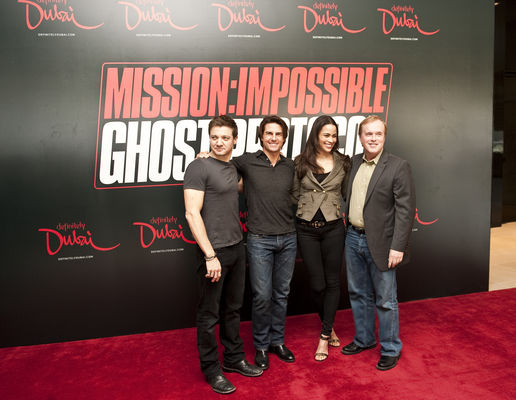Tom Cruise, Jeremy Renner, Brad Bird, Paula Patton în Mission: Impossible - Ghost Protocol