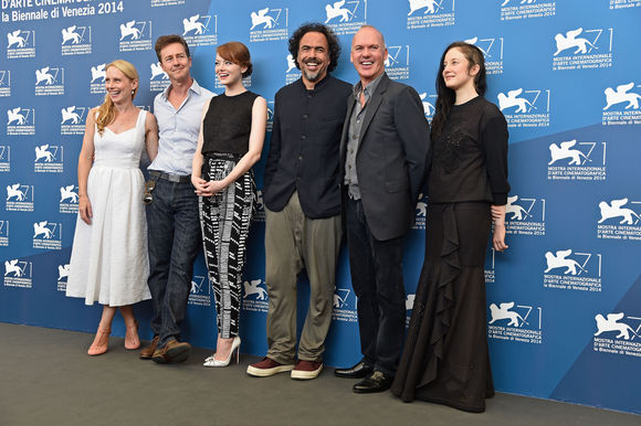 Amy Ryan, Edward Norton, Emma Stone, Alejandro G. Iñárritu, Michael Keaton, Andrea Riseborough în Birdman